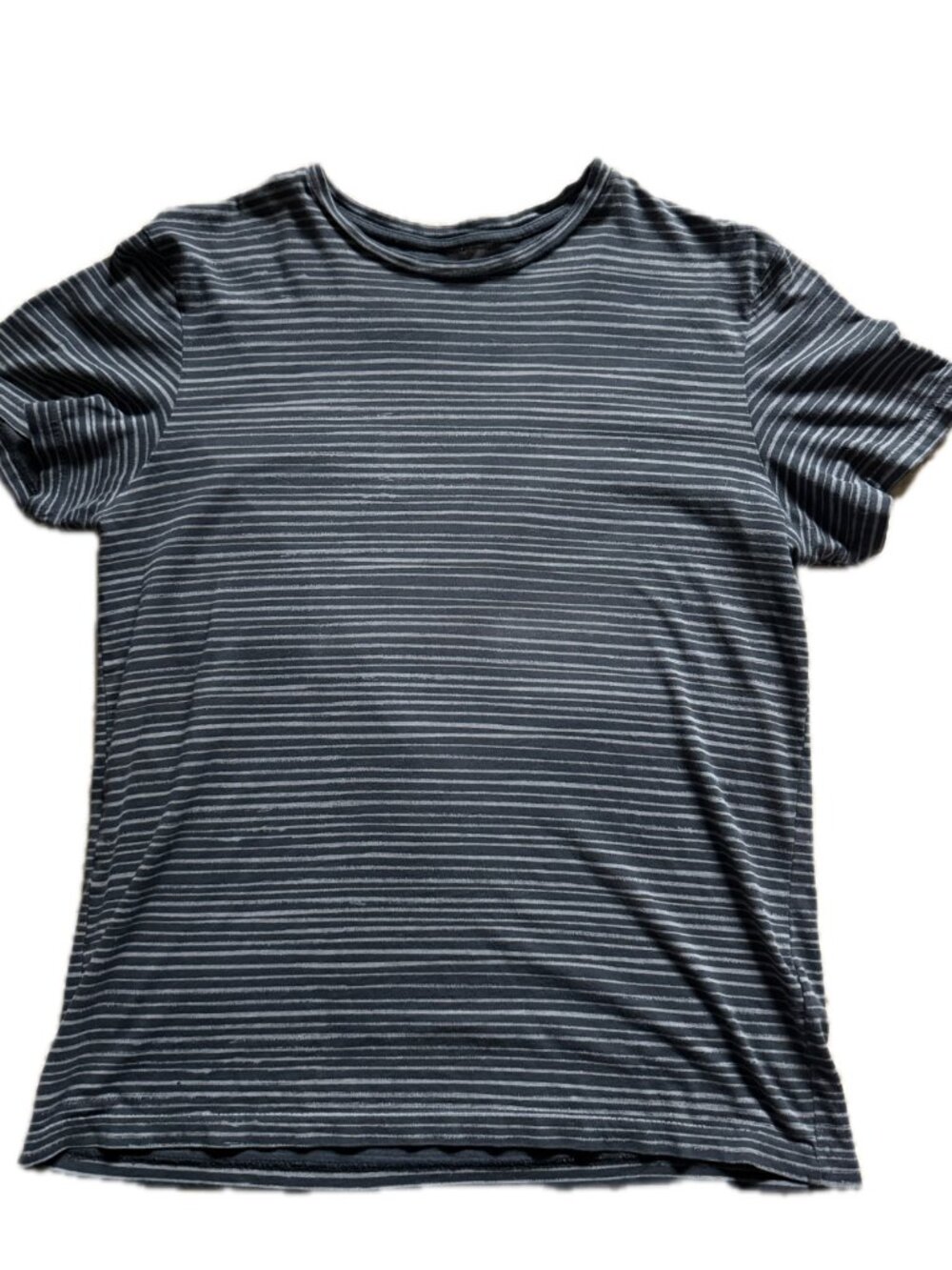 All Saints Men's Black & Grey Striped Shirt - Size Small